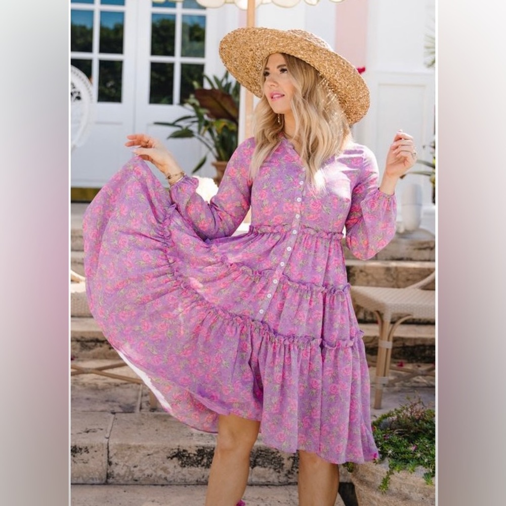 Ivy City Co. Lydia Dress in Pink Floral